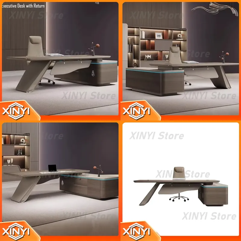 Desk Setup L Shaped - Scrivania Direzionale a L per Arredamento